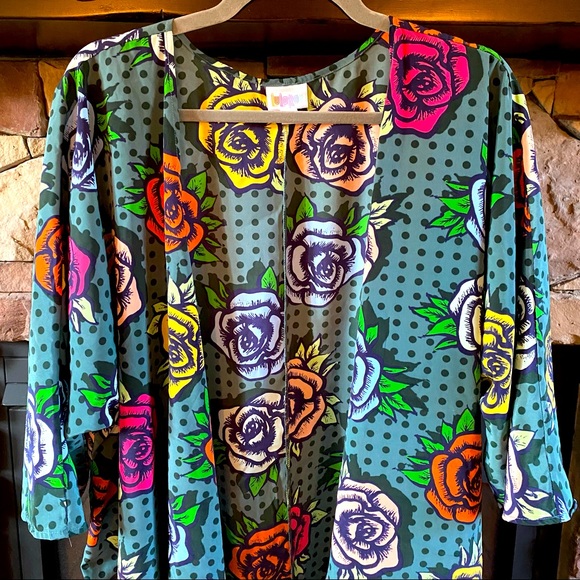❤️🧡💛colorful rose Lindsay kimono💚💙💜 - Picture 1 of 4